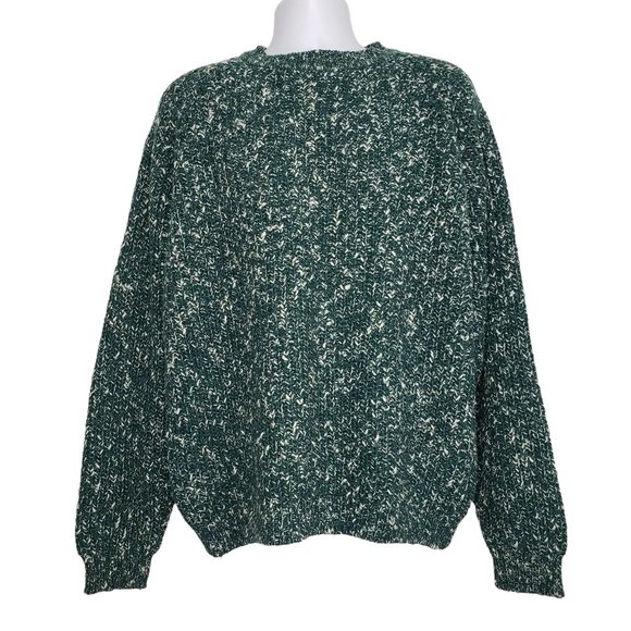 F.W.M. Other - VTG F.W.M. Studio Heavy Knit Fisherman Crewneck Sweater Mens L Linen Blend Green